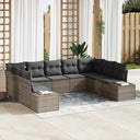 vidaXL Tuinbank Set met kussen 9 pcs Zwart en Crème Polyrattan