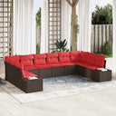vidaXL Garden Bench Set 10 pcs 9-Seater Brown and Red