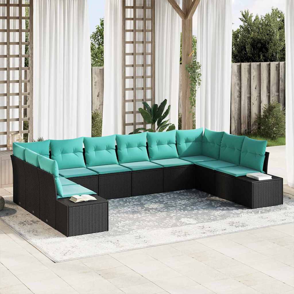 vidaXL Garden Bench Set 10 pcs 9-Seater Brown and Red