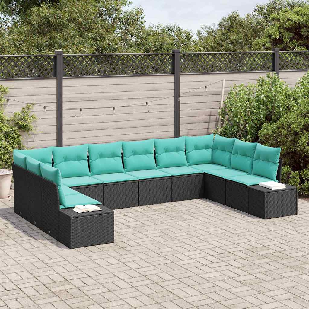 vidaXL Garden Bench Set 10 pcs 9-Seater Brown and Red