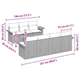 vidaXL Tuinbank Set met opslag 8 pcs Zwart en Crème poly rattan