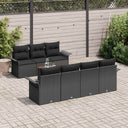 vidaXL Tuinbank Set met opslag 8 pcs Zwart en Crème poly rattan