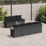 vidaXL Tuinbank Set met opslag 8 pcs Zwart en Crème poly rattan