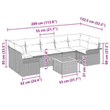 vidaXL Tuinbank Set met opslag 8 pcs Zwart en Crème poly rattan