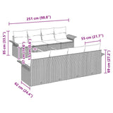 vidaXL Tuinbank Set met opslag 9 pcs Zwart en Crème poly rattan
