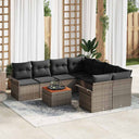 vidaXL Tuinbank Set met opslag 9 pcs Zwart en Crème poly rattan