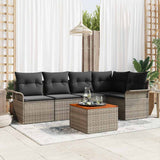 vidaXL Tuinbank Set met opslag 6 pcs Zwart en Crème poly rattan