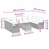 vidaXL Tuinbank Set met opslag 10 pcs Zwart en Crème poly rattan