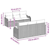 vidaXL Tuinbank Set met opslag 7 pcs Zwart en Crème poly rattan