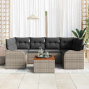 vidaXL Tuinbank Set met opslag 7 pcs Zwart en Crème poly rattan