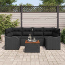 vidaXL Tuinbank Set met opslag 7 pcs Zwart en Crème poly rattan