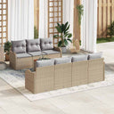 vidaXL Tuinbank Set met opslag 8 pcs Zwart en Crème poly rattan