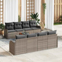 vidaXL Tuinbank Set met opslag 9 pcs Zwart en Crème poly rattan
