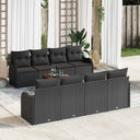 vidaXL Tuinbank Set met opslag 9 pcs Zwart en Crème poly rattan