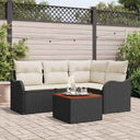 vidaXL Tuinbank Set met opslag 5 pcs Zwart en Crème poly rattan