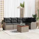 vidaXL Tuinbank Set met opslag 6 pcs Zwart en Crème poly rattan