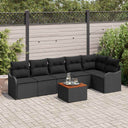 vidaXL Tuinbank Set met opslag 7 pcs Zwart en Crème poly rattan