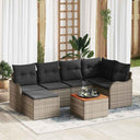 vidaXL Tuinbank Set met opslag 7 pcs Zwart en Crème poly rattan