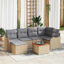 vidaXL Tuinbank Set met opslag 7 pcs Zwart en Crème poly rattan