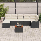 vidaXL Tuinbank Set met opslag 8 pcs Zwart en Crème poly rattan