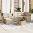 vidaXL Tuinbank Set met opslag 8 pcs Zwart en Crème poly rattan