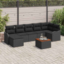 vidaXL Tuinbank Set met opslag 8 pcs Zwart en Crème poly rattan