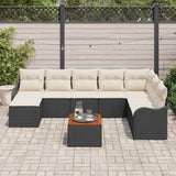 vidaXL Tuinbank Set met opslag 9 pcs Zwart en Crème poly rattan