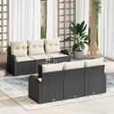 vidaXL Tuinbank Set met opslag 7 pcs Zwart en Crème poly rattan