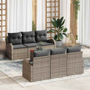vidaXL Tuinbank Set met opslag 7 pcs Zwart en Crème poly rattan