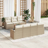 vidaXL Tuinbank Set met opslag 8 pcs Zwart en Crème poly rattan