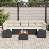 vidaXL Tuinbank Set met opslag 8 pcs Zwart en Crème poly rattan