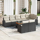 vidaXL Tuinbank Set met opslag 9 pcs Zwart en Crème poly rattan