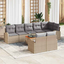 vidaXL Tuinbank Set met opslag 9 pcs Zwart en Crème poly rattan