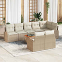 vidaXL Tuinbank Set met opslag 9 pcs Zwart en Crème poly rattan