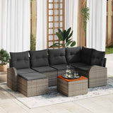vidaXL Tuinbank Set met opslag 7 pcs Zwart en Crème poly rattan