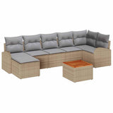 vidaXL Tuinbank Set met opslag 8 pcs Zwart en Crème poly rattan