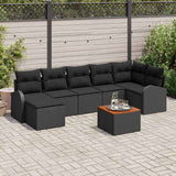 vidaXL Tuinbank Set met opslag 8 pcs Zwart en Crème poly rattan