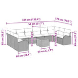 vidaXL Garden Sofa Set with Storage 11 pcs Black and Cream poly rattan