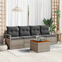 vidaXL Tuinbank Set met opslag 5 pcs Zwart en Crème poly rattan