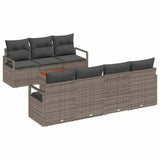 vidaXL Tuinbank Set met opslag 7 pcs Zwart en Crème poly rattan