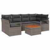 vidaXL Tuinbank Set met opslag 7 pcs Zwart en Crème poly rattan