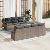 vidaXL Tuinbank Set met opslag 8 pcs Zwart en Crème poly rattan
