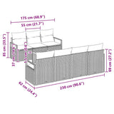 vidaXL Tuinbank Set met opslag 8 pcs Zwart en Crème poly rattan