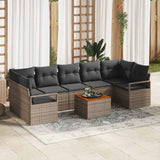vidaXL Tuinbank Set met opslag 8 pcs Zwart en Crème poly rattan