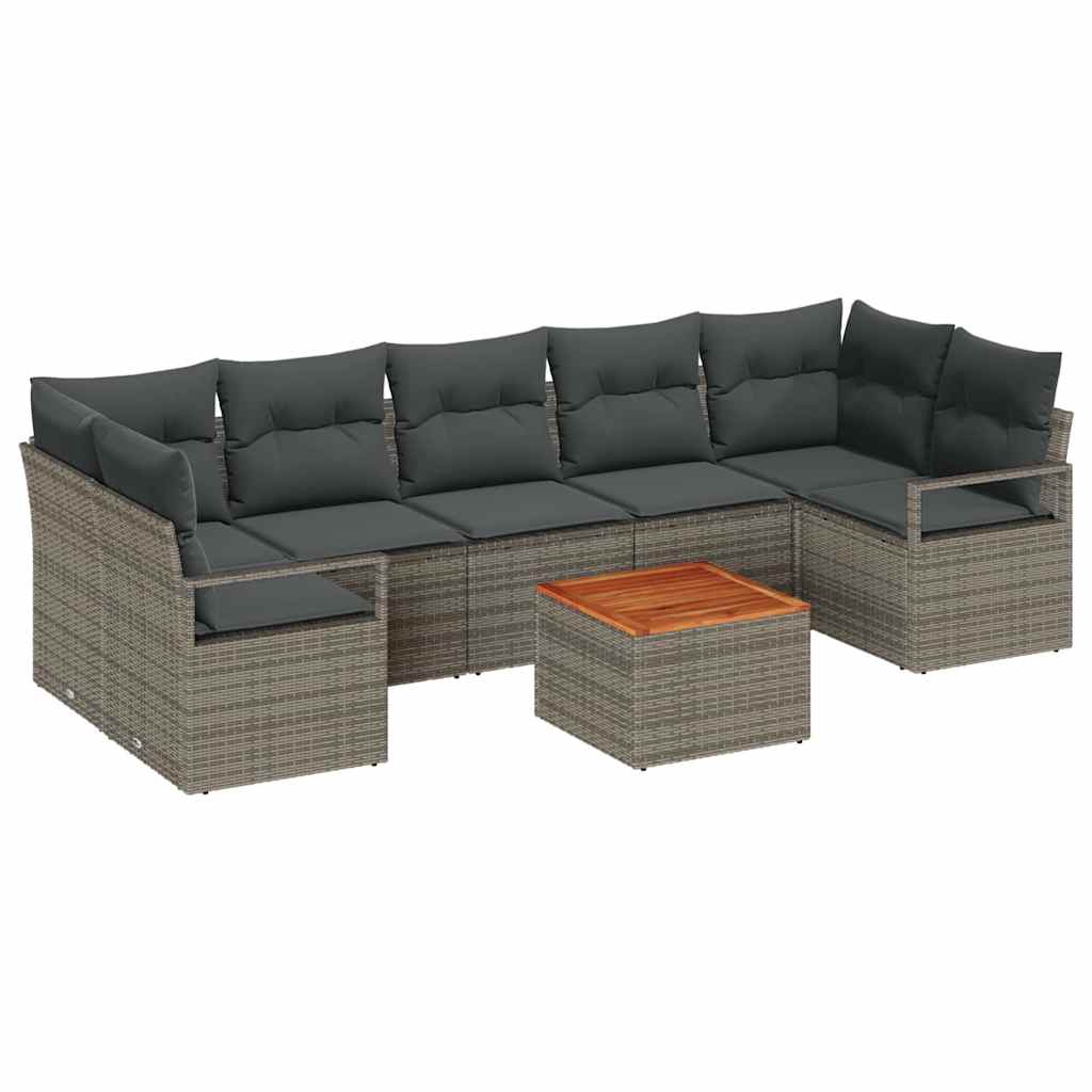 vidaXL Tuinbank Set met opslag 8 pcs Zwart en Crème poly rattan