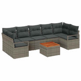 vidaXL Tuinbank Set met opslag 8 pcs Zwart en Crème poly rattan