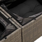 vidaXL Tuinbank Set met opslag 8 pcs Zwart en Crème poly rattan
