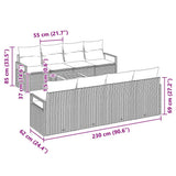 vidaXL Tuinbank Set met opslag 9 pcs Zwart en Crème poly rattan