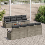 vidaXL Tuinbank Set met opslag 9 pcs Zwart en Crème poly rattan
