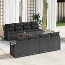 vidaXL Tuinbank Set met opslag 9 pcs Zwart en Crème poly rattan